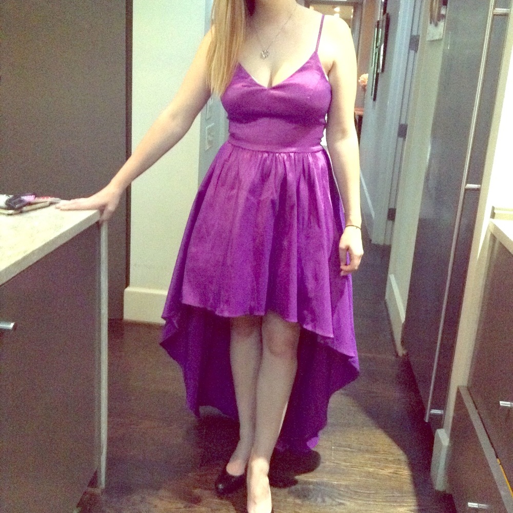 Purple asymmetric dress